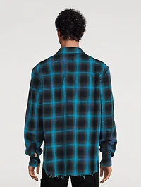 Frayed Hem Plaid Shirt