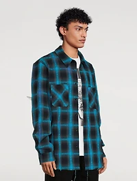 Frayed Hem Plaid Shirt