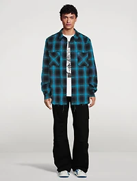 Frayed Hem Plaid Shirt