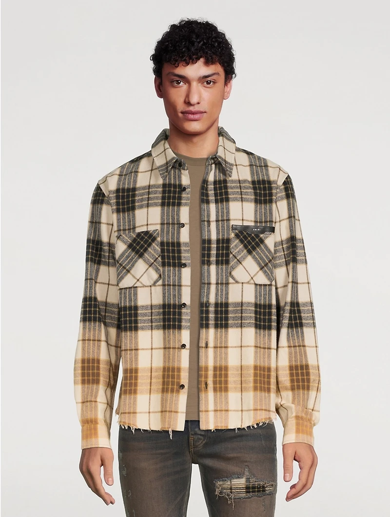 Dip Dye Plaid Shirt