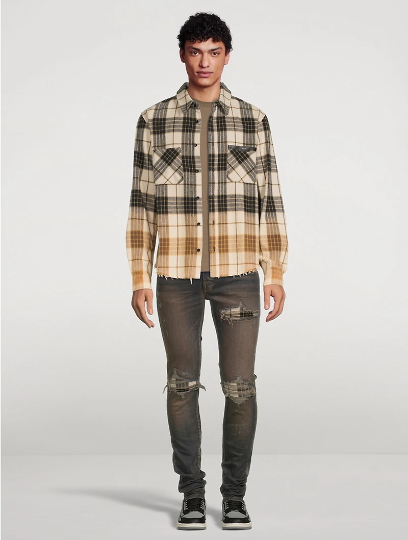 Dip Dye Plaid Shirt
