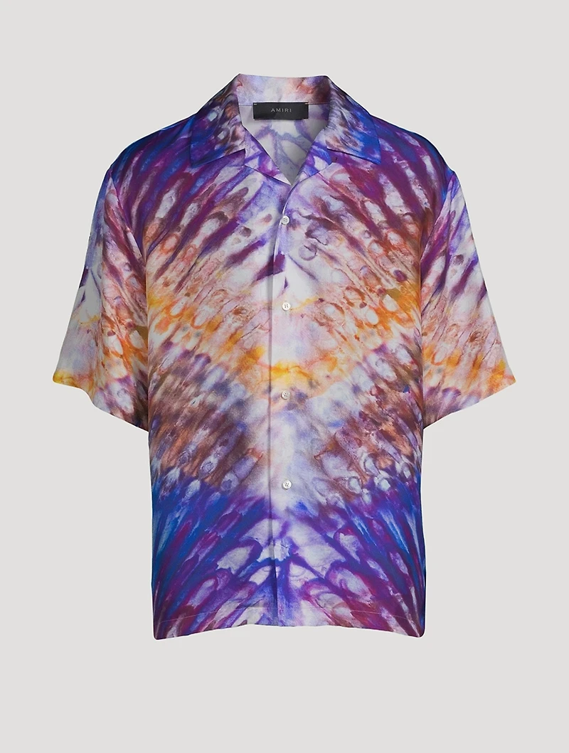 Tie-Dye Silk Bowling Shirt