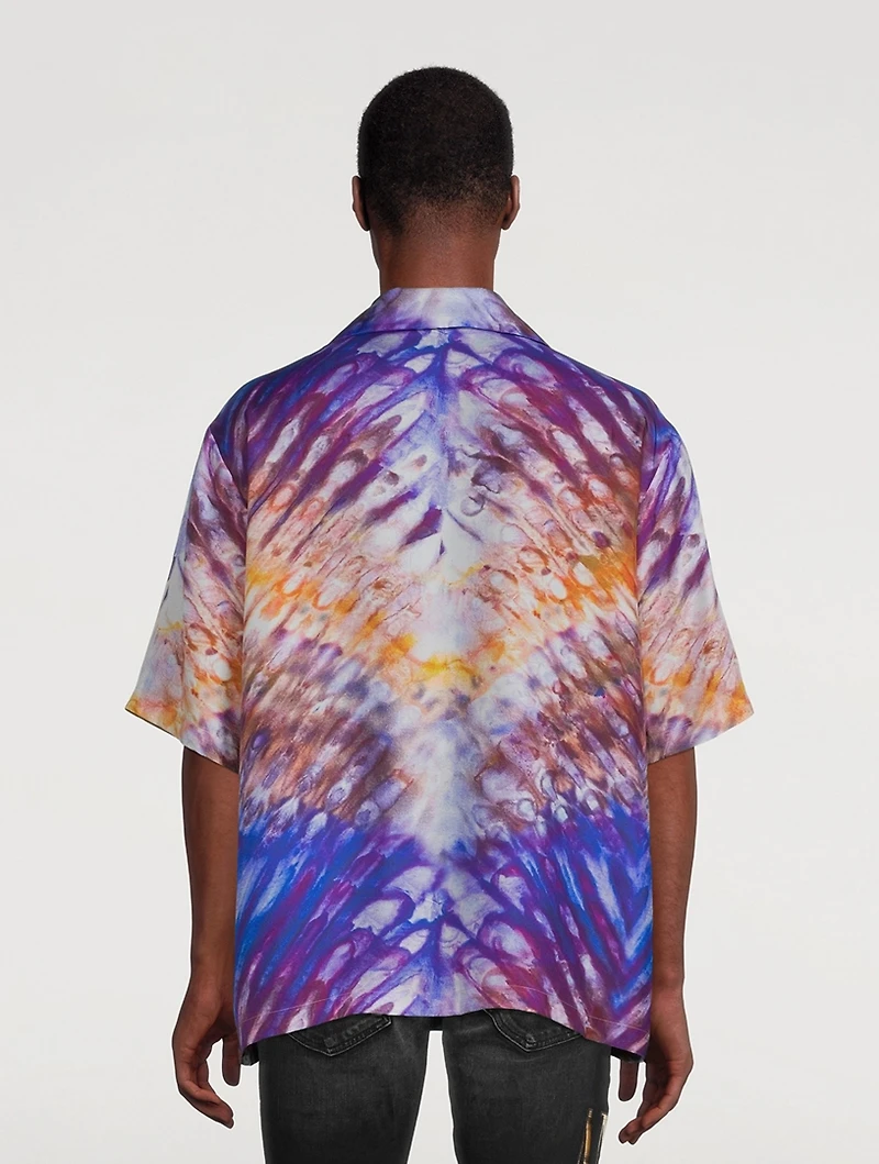 Tie-Dye Silk Bowling Shirt