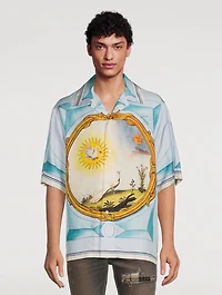 Landscape Frame Silk Bowling Shirt