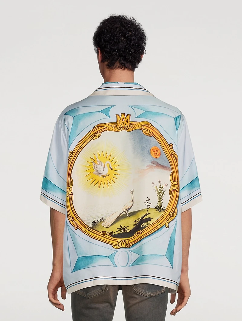 Landscape Frame Silk Bowling Shirt