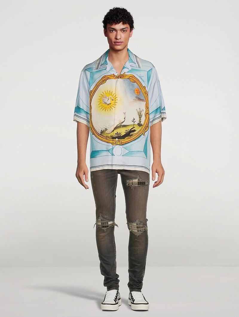 Landscape Frame Silk Bowling Shirt