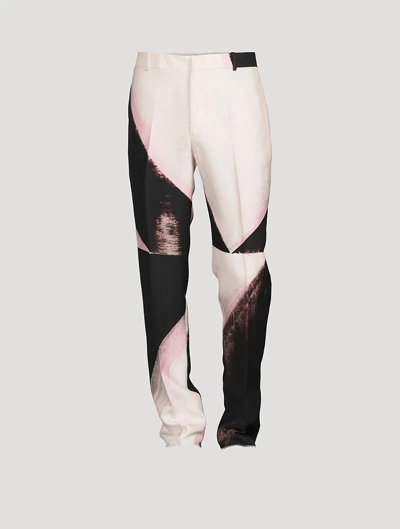 Brushstroke Slim-Fit Cigarette Pants