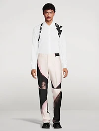 Brushstroke Slim-Fit Cigarette Pants