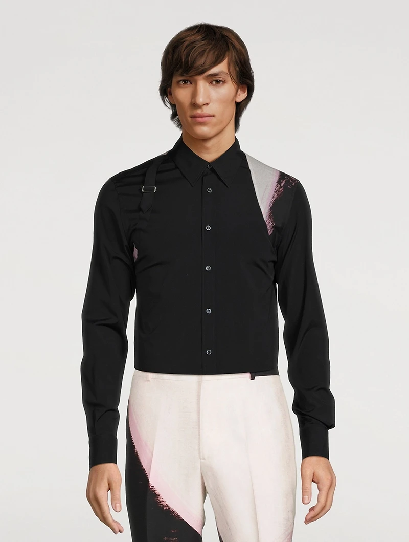 Brushstroke Harness Slim-Fit Shirt