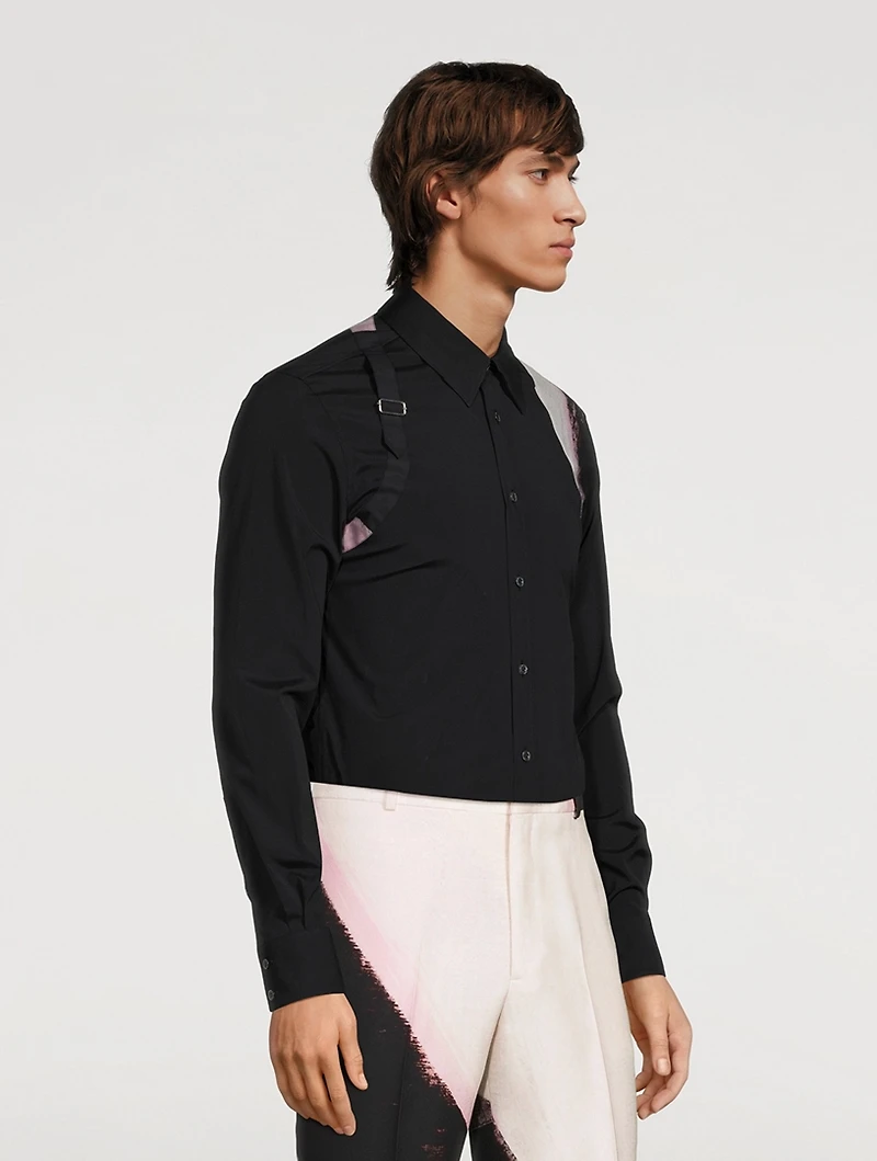Brushstroke Harness Slim-Fit Shirt