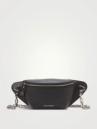 Leather Belt Bag With Biker Chain