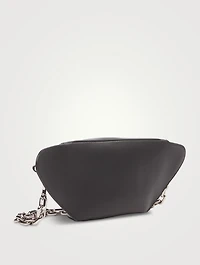 Leather Belt Bag With Biker Chain