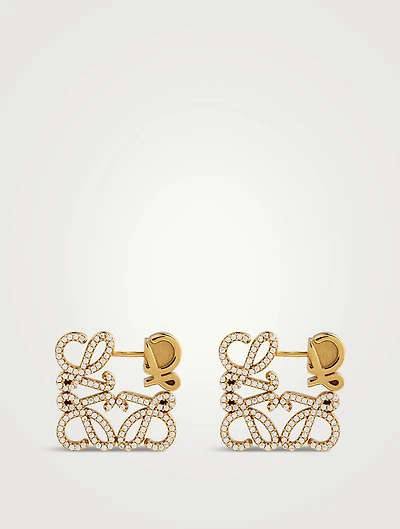 Pavé Anagram Earrings With Crystal