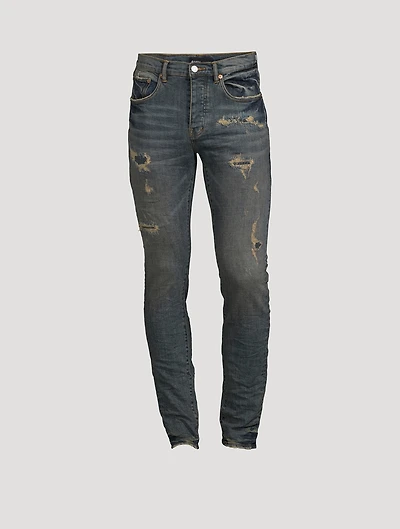 Skinny Jeans With Quilted Destroy Pockets