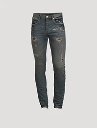 Skinny Jeans With Quilted Destroy Pockets