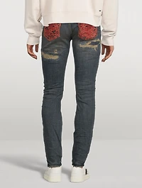 Skinny Jeans With Quilted Destroy Pockets