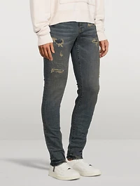 Skinny Jeans With Quilted Destroy Pockets