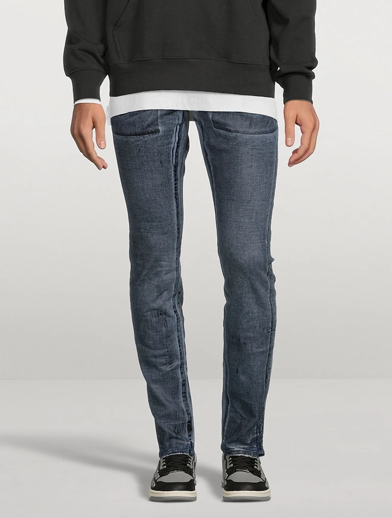 Indigo X-Ray Foil Skinny Jeans