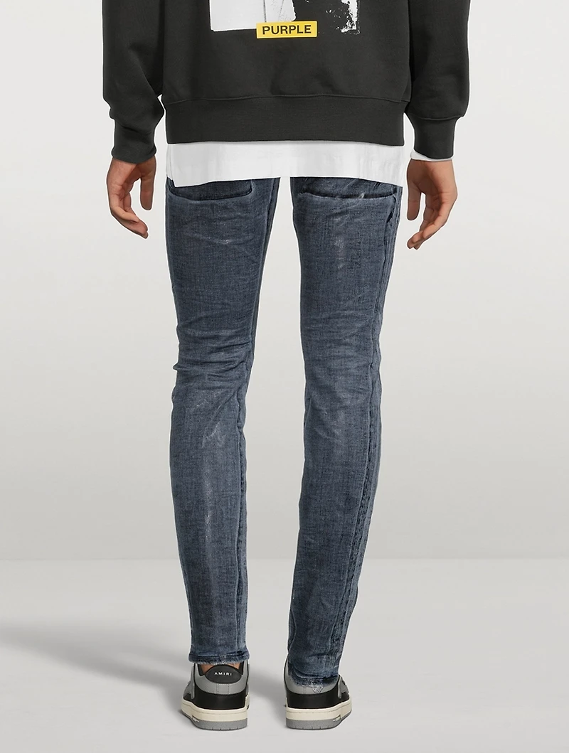 Indigo X-Ray Foil Skinny Jeans