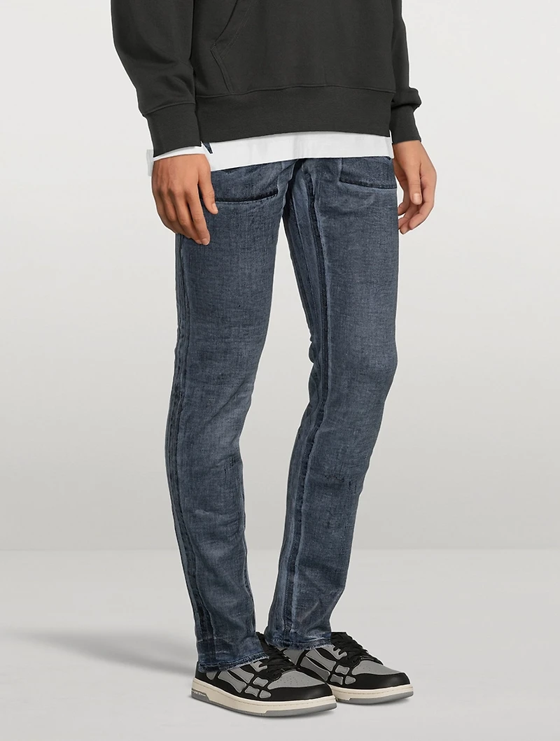 Indigo X-Ray Foil Skinny Jeans