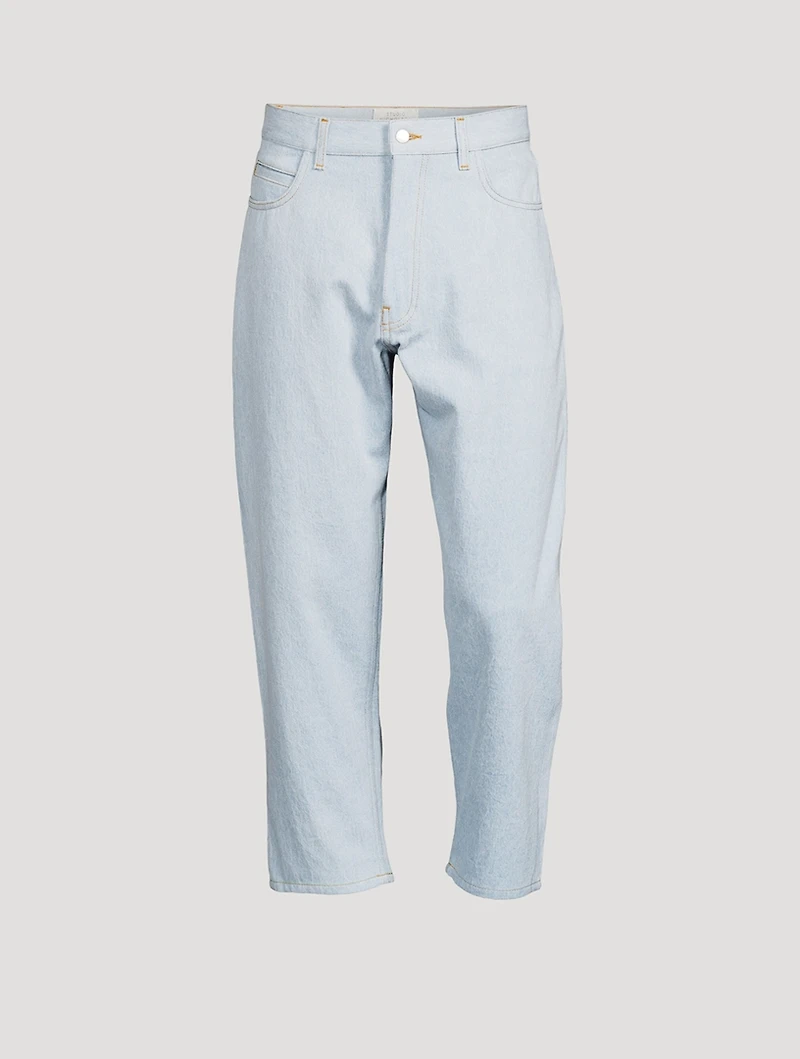 Tannaro Denim Easy Tapered Straight-Leg Pants