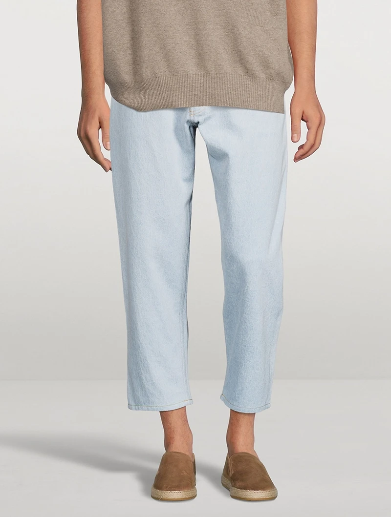 Tannaro Denim Easy Tapered Straight-Leg Pants