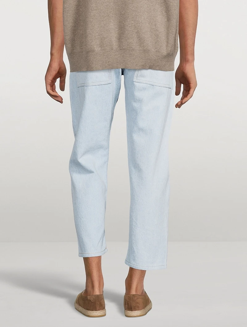 Tannaro Denim Easy Tapered Straight-Leg Pants