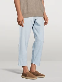 Tannaro Denim Easy Tapered Straight-Leg Pants