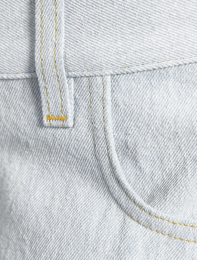 Tannaro Denim Easy Tapered Straight-Leg Pants