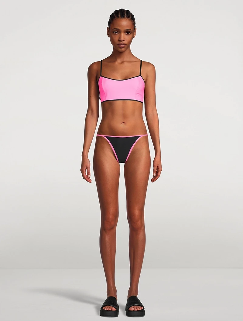 Recycled Cutline Sporty Swim Top