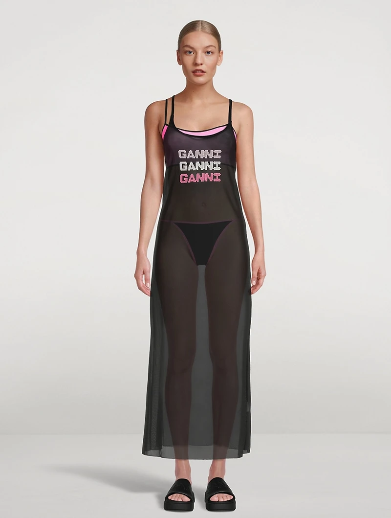 Mesh Cover-Up Slip Dress