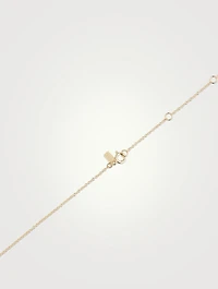 14K White Gold Heart And Diamond Arrow Necklace