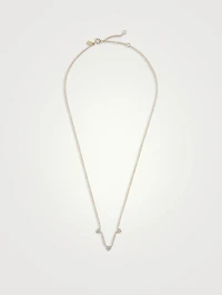 14K Gold Triple Full Cut Diamond Heart Necklace