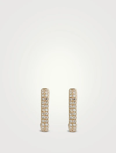 14K White Gold Mini Single Lola Huggie Earring With Diamonds