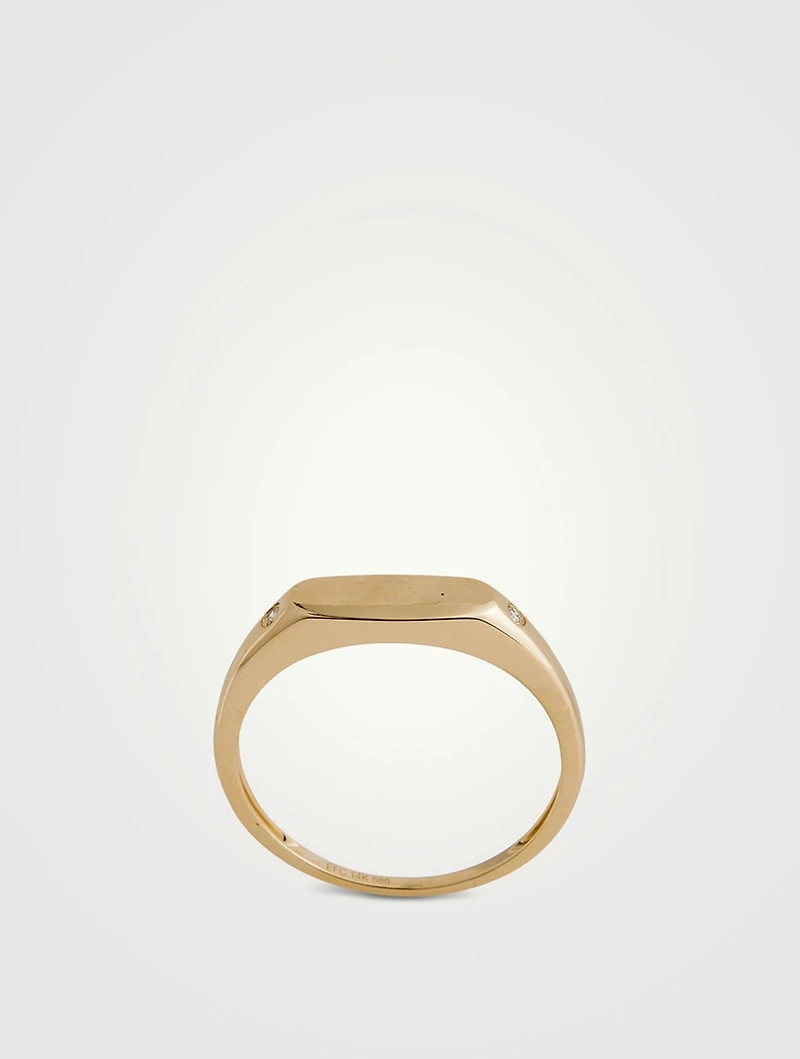 14K White Gold Ring With Diamonds