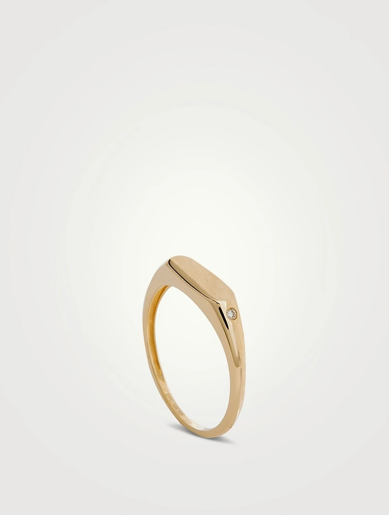 14K White Gold Ring With Diamonds