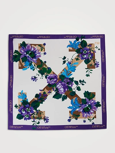 Silk Scarf In Camo Floral Arrow Print