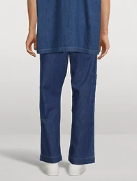 Cotton And Linen Denim Cargo Pants