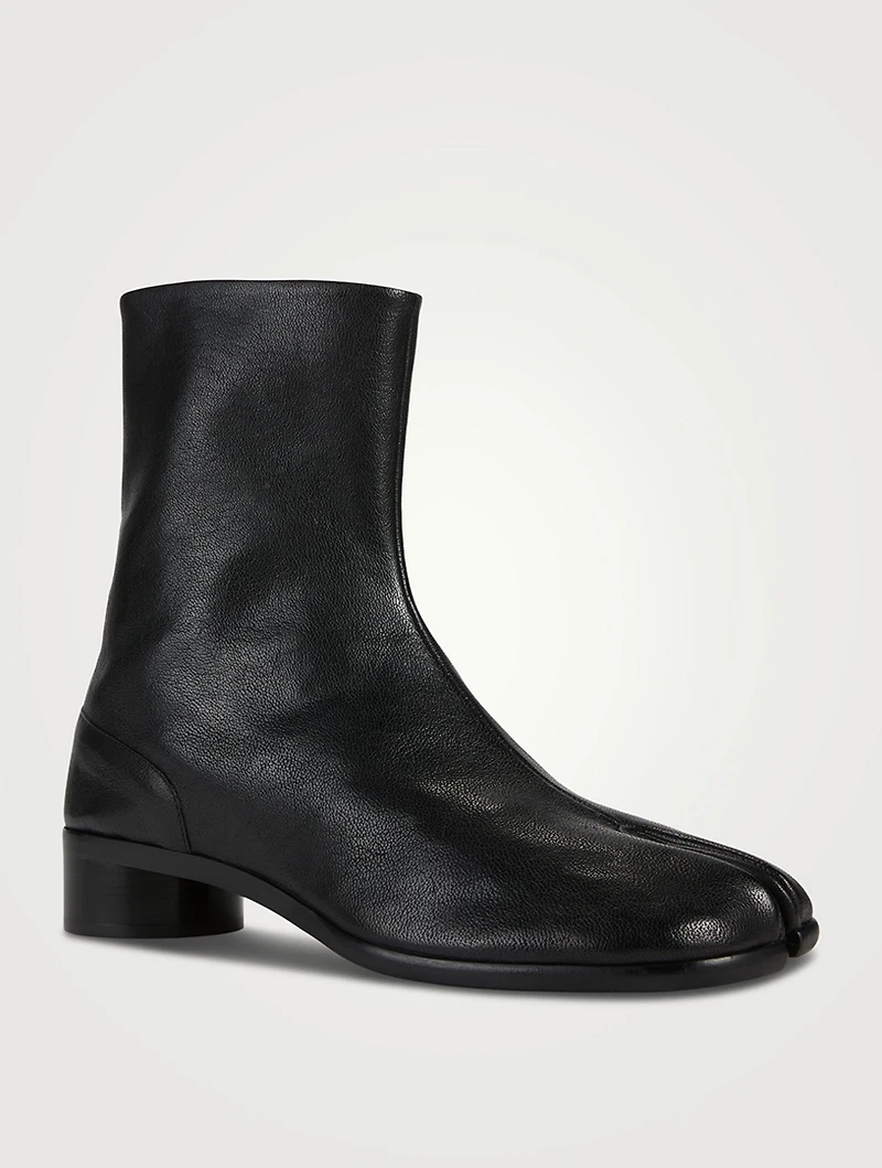 Tabi Camel Leather Ankle Boots