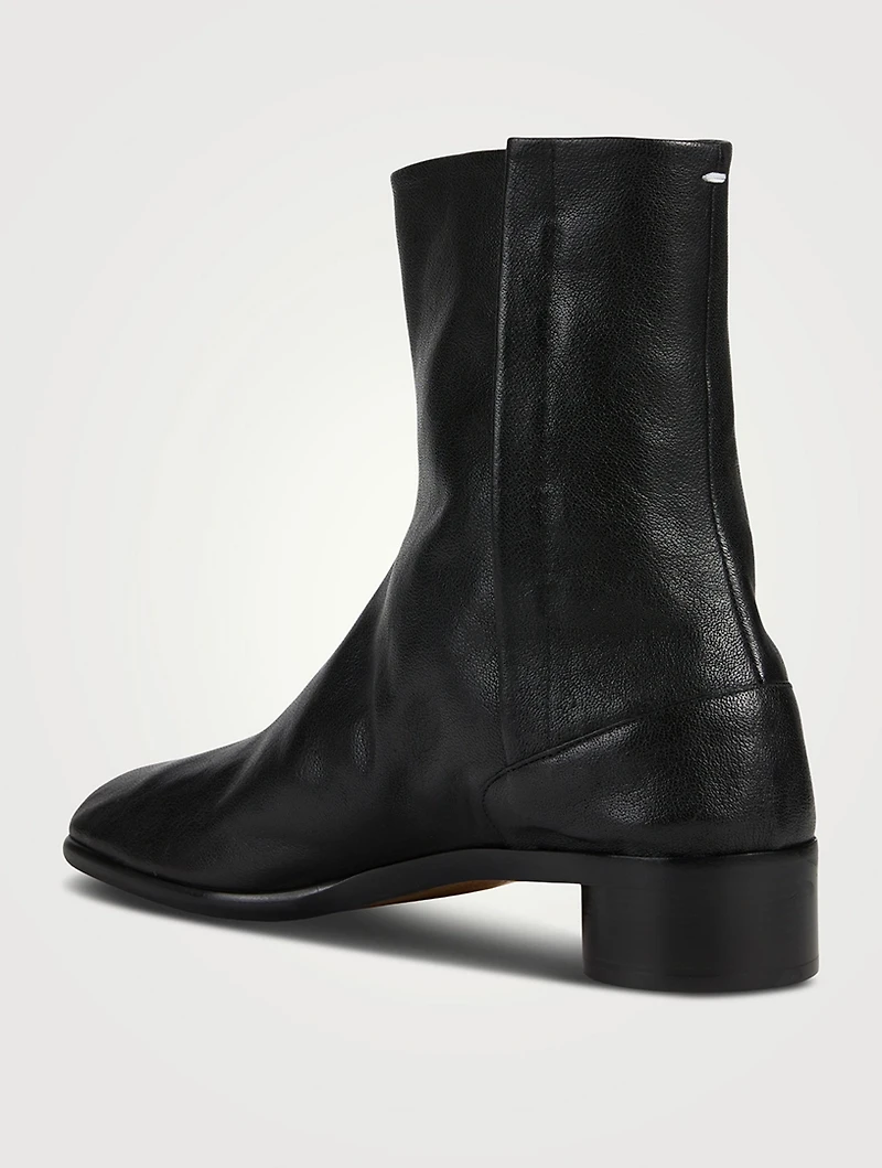Tabi Camel Leather Ankle Boots