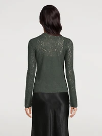 Wool-Blend Lace Fitted Shirt