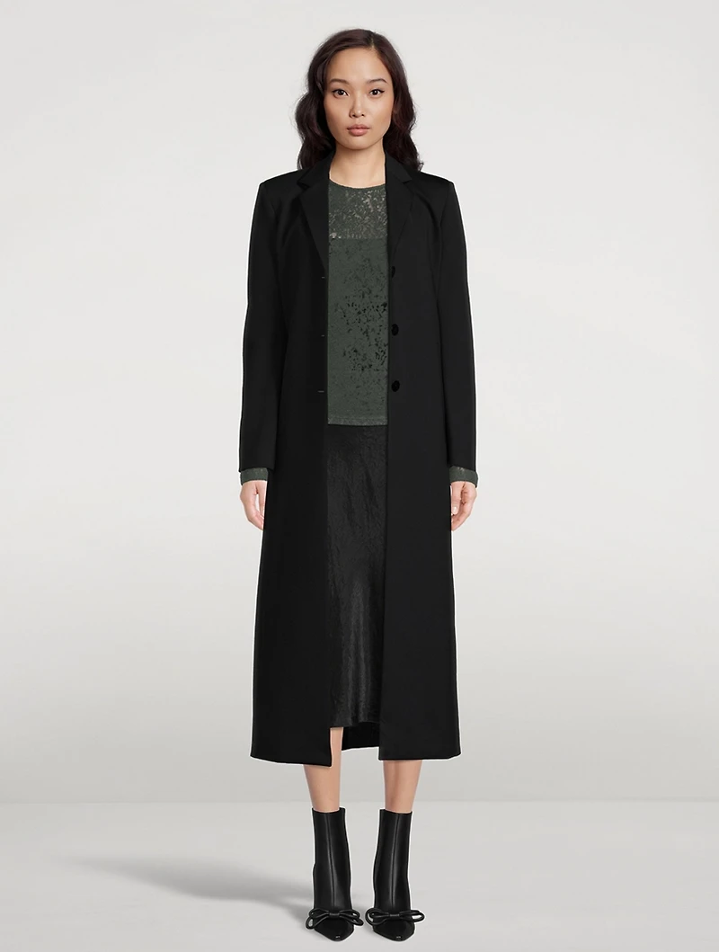 Wool-Blend Lace Fitted Shirt