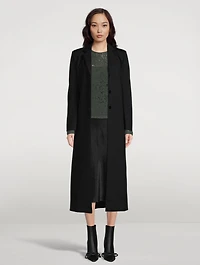Wool-Blend Lace Fitted Shirt