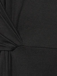 Side Twist Long-Sleeve Midi Dress