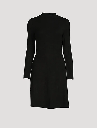 Mockneck Long-Sleeve A-Line Dress