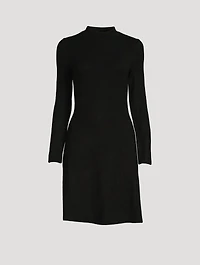 Mockneck Long-Sleeve A-Line Dress