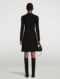 Mockneck Long-Sleeve A-Line Dress