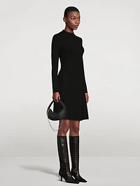 Mockneck Long-Sleeve A-Line Dress