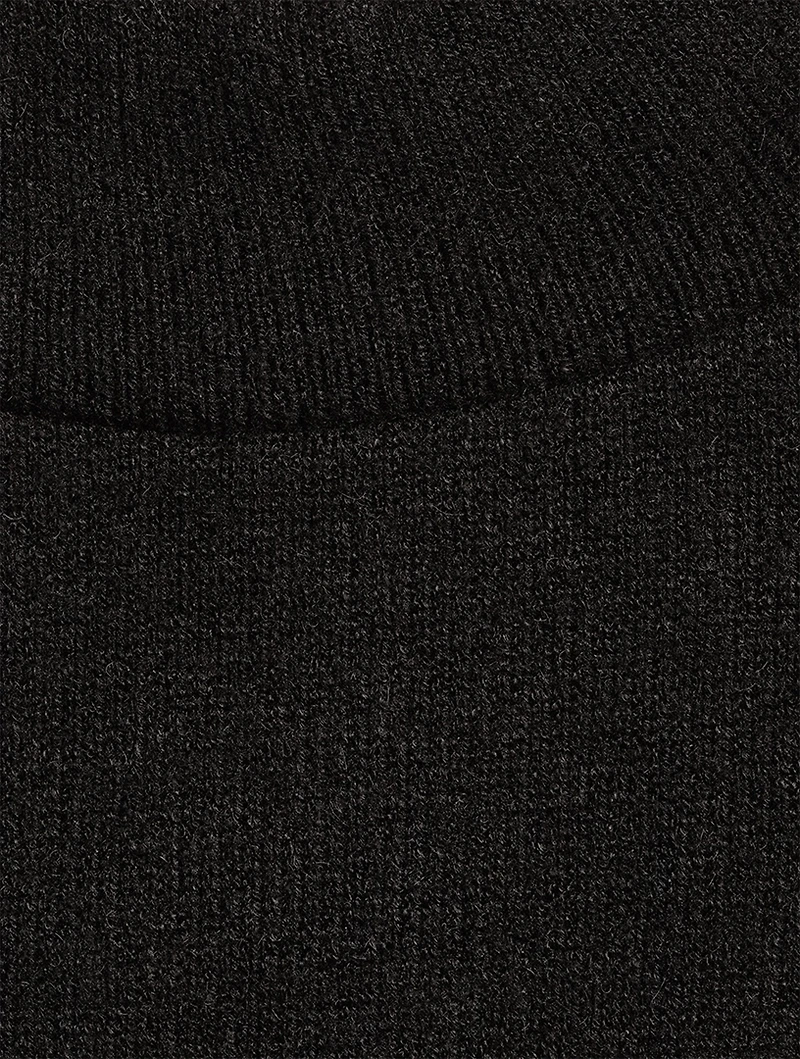 Mockneck Long-Sleeve A-Line Dress