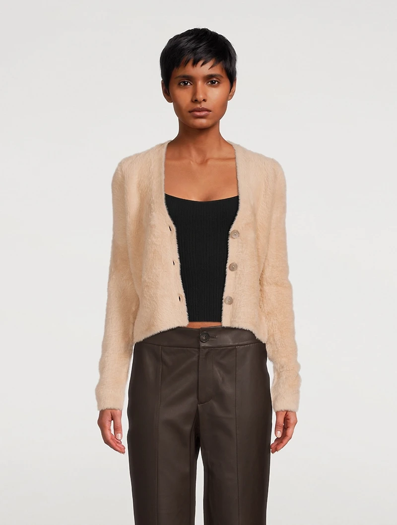 Eyelash V-Neck Cardigan
